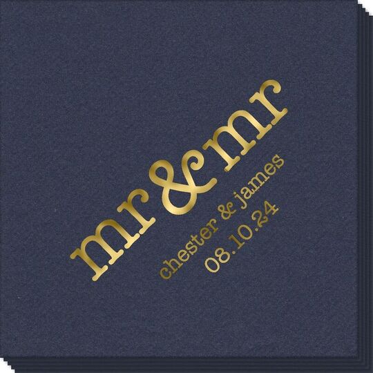 Happy Mr & Mr Linen Like Napkins